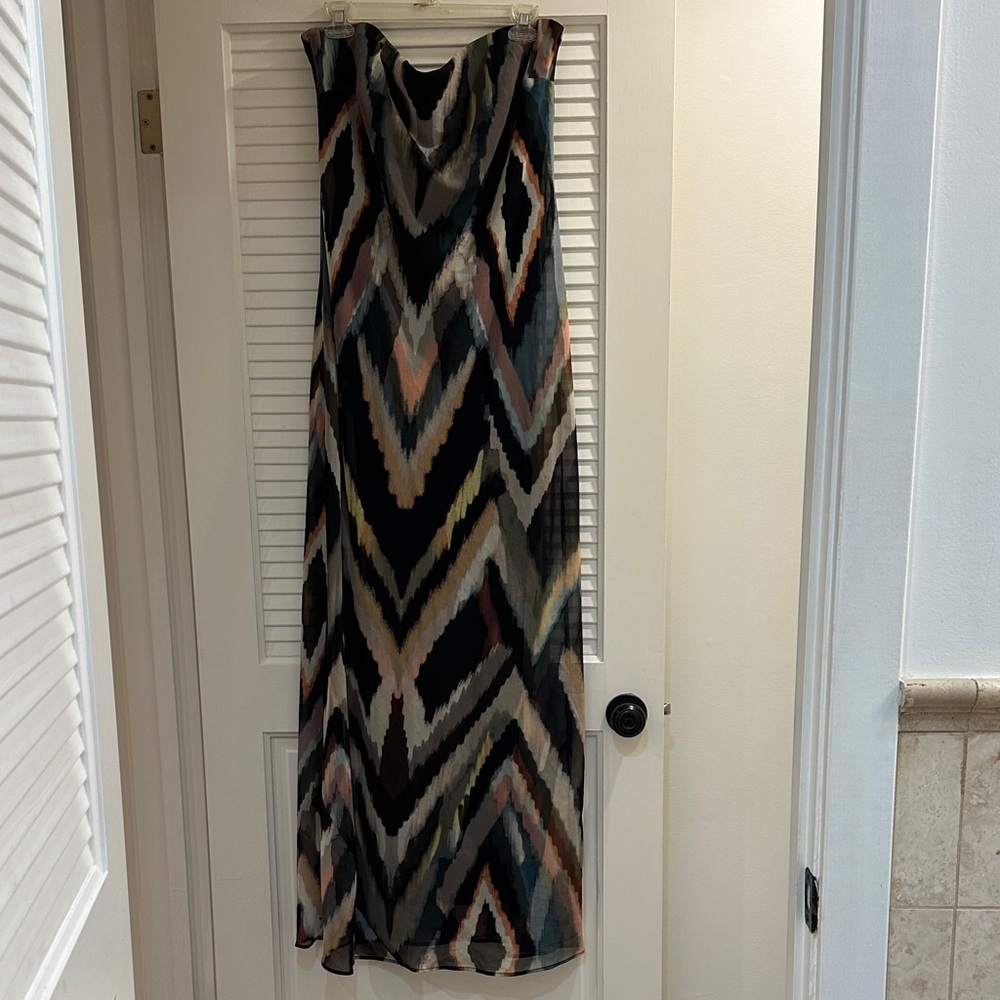 Anthropologie Multicolor Abstract Strapless Dress